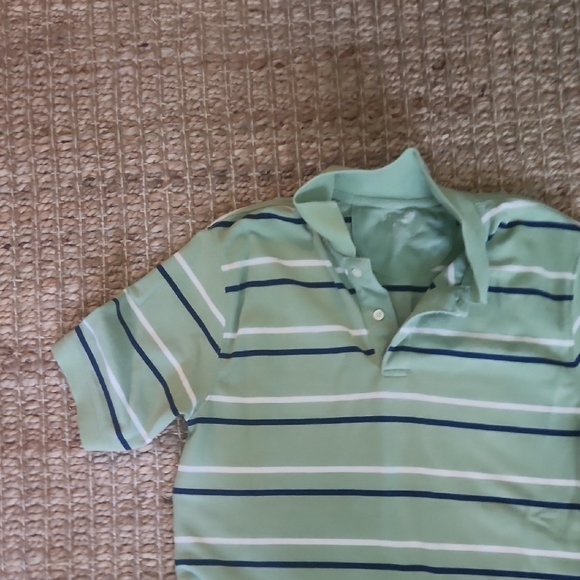 St. John's Bay Mint and Navy Striped Polo - Picture 5 of 5